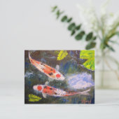 Koi Fish Pond Postkarte (Stehend Vorderseite)