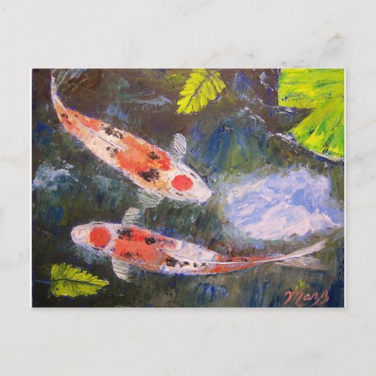 Koi Fish Pond Postkarte (Vorderseite)