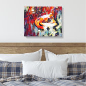 Koi Fish Pond Rug Area Indoor oder Outdoor Leinwanddruck (Insitu (Schlafzimmer))