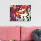 Koi Fish Pond Rug Area Indoor oder Outdoor Leinwanddruck (Insitu (Wohnzimmer))