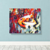 Koi Fish Pond Rug Area Indoor oder Outdoor Leinwanddruck (Insitu (Holzboden))