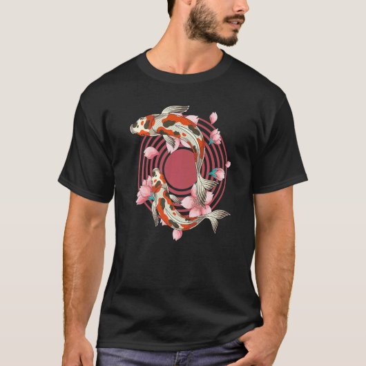 Koi Fish Pond Sakura Nishikigoi Cherry Blossom Koi T-Shirt (Vorderseite)