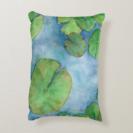 Koi Fish Pond watercolor Dekokissen (Rückseite(Vertikal))