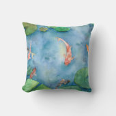 Koi Fish Pond watercolor Kissen (Vorderseite)