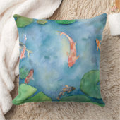 Koi Fish Pond watercolor Kissen (Decke)