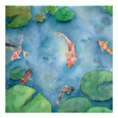Koi Fish Pond watercolor Poster (Vorderseite)