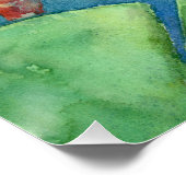 Koi Fish Pond watercolor Poster (Ecke)