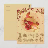 Koi Fish Postkarte (Vorne/Hinten)
