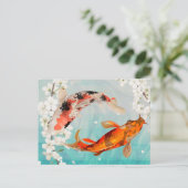Koi Fish Postkarte (Stehend Vorderseite)