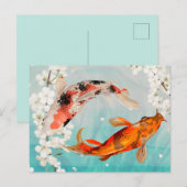Koi Fish Postkarte (Vorne/Hinten)