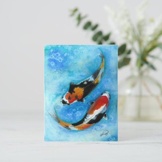 Koi Fish Postkarte (Stehend Vorderseite)