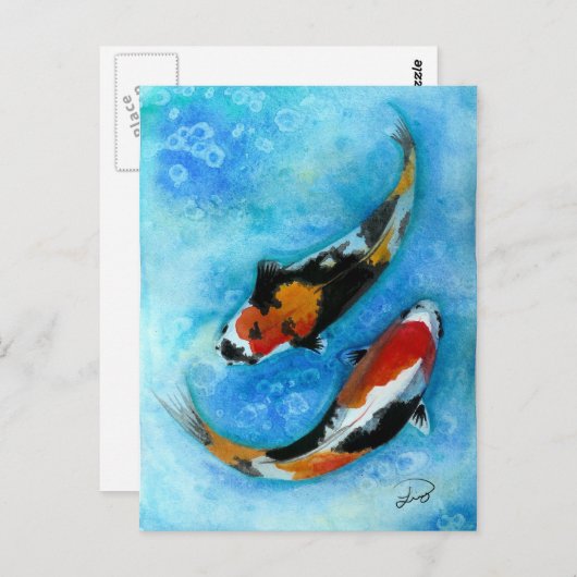 Koi Fish Postkarte (Vorne/Hinten)