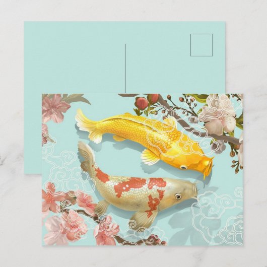 Koi Fish Postkarte (Vorne/Hinten)
