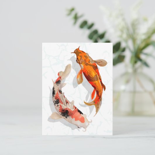 Koi Fish Postkarte (Stehend Vorderseite)