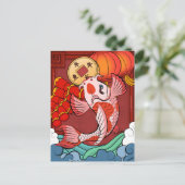 Koi Fish Postkarte (Stehend Vorderseite)