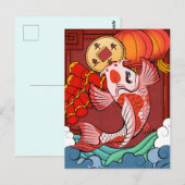 Koi Fish Postkarte (Vorne/Hinten)
