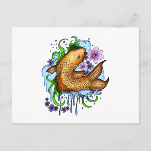 Koi Fish Postkarte