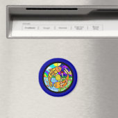 Koi Fish Pyschedelic Elemental Mandela Magnet (In Situ (Geschirrspüler))