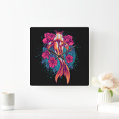 Koi Fish Quadratische Wanduhr (Zuhause)