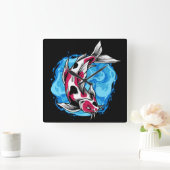 Koi Fish Quadratische Wanduhr (Zuhause)