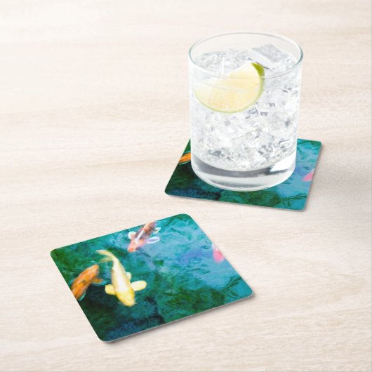 Koi Fish Rechteckiger Pappuntersetzer (Vor Ort)