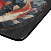 Koi Fish Red White Ying Yang japanischer Wasserflu Schneidebrett (Ecke)