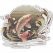 Koi Fish Retro Ästhetik Aufkleber (Vorderseite)