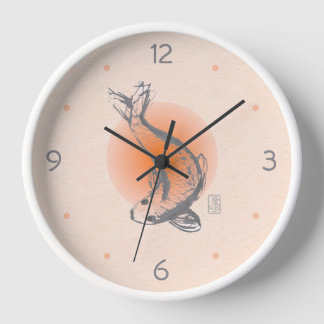 Koi Fish Round Wall Clock Uhr