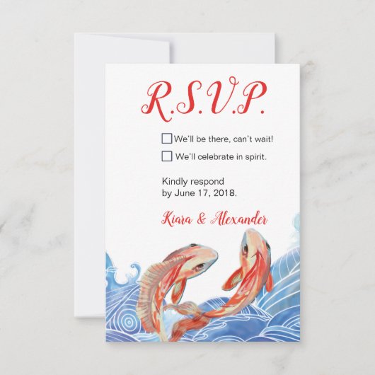 KOI FISH RSVP CARD EINLADUNG (Vorderseite)