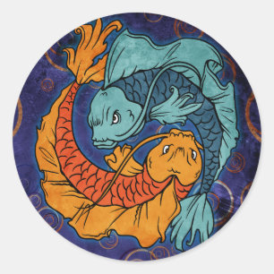 Koi Fish Runder Aufkleber