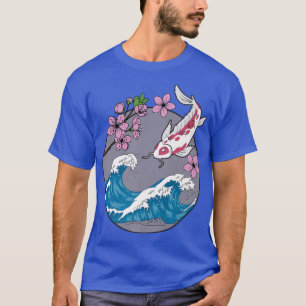 Koi Fish Sakura Cherry Blossom Retro Japanisch T-Shirt