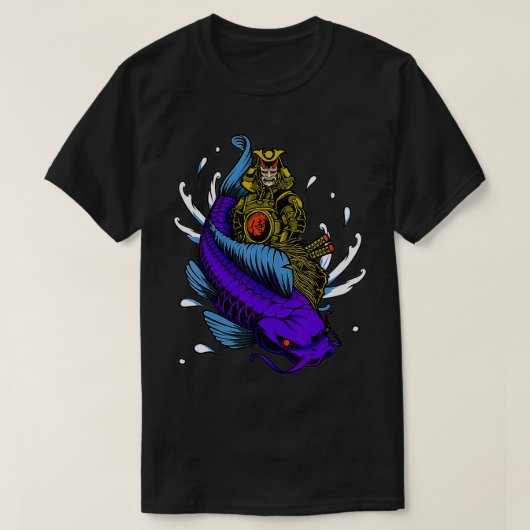 Koi Fish Samurai Japanischer Krieger T-Shirt (Design vorne)