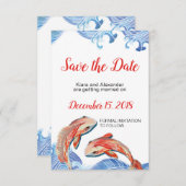 Koi Fish Save the Date Card Einladung (Vorne/Hinten)