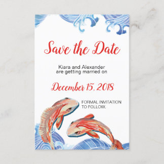 Koi Fish Save the Date Card Einladung