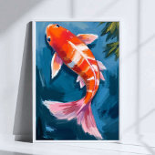 Koi Fish Schöne Wasserfarbe Poster