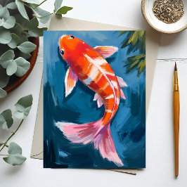 Koi Fish Schöne Wasserfarbe Postkarte