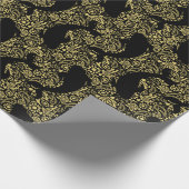 Koi Fish Stilvoller Black and Gold Designer Geschenkpapier (Ecke)