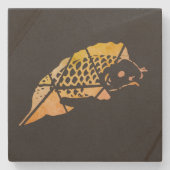 Koi Fish Stone Untersetzer (Vorderseite)