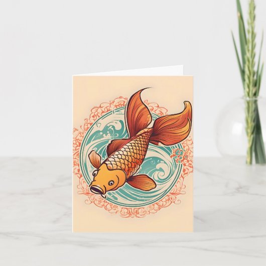 Koi Fish Study a falted Grußkarte Karte (Vorderseite)