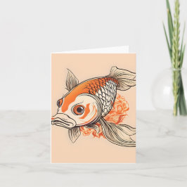 Koi Fish Study C Faltkarte Karte