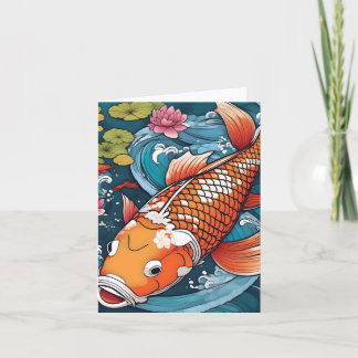 Koi Fish Study I faltete Grußkarte Karte