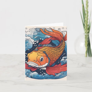Koi Fish Study J Folded Greeting Card Karte