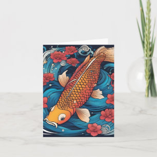Koi Fish Study K Falten Grußkarte Karte