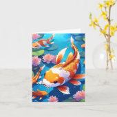 Koi Fish Study M Karte (Gelbe Blume)