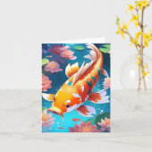 Koi Fish Study N Karte (Gelbe Blume)