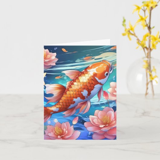 Koi Fish Study P Karte (Gelbe Blume)