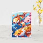 Koi Fish Study R Karte (Gelbe Blume)