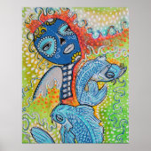 Koi Fish Sugar Skull Poster (Vorne)