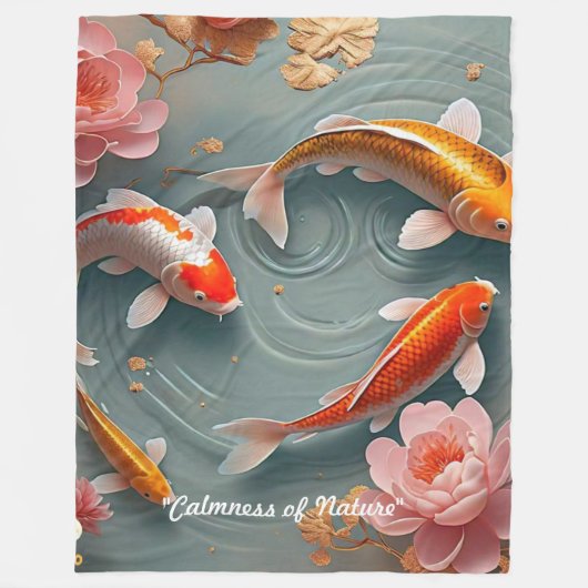 "Koi Fish Swimming Free" Fleecedecke (Vorderseite)