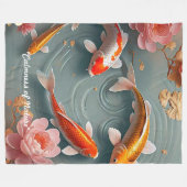"Koi Fish Swimming Free" Fleecedecke (Vorderseite (Horizontal))